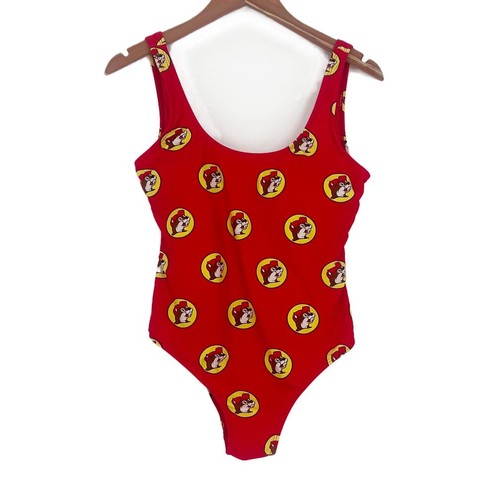 Buc-ee's Womens One-Piece Swimsuit Red w/ Beaver Logo size XS